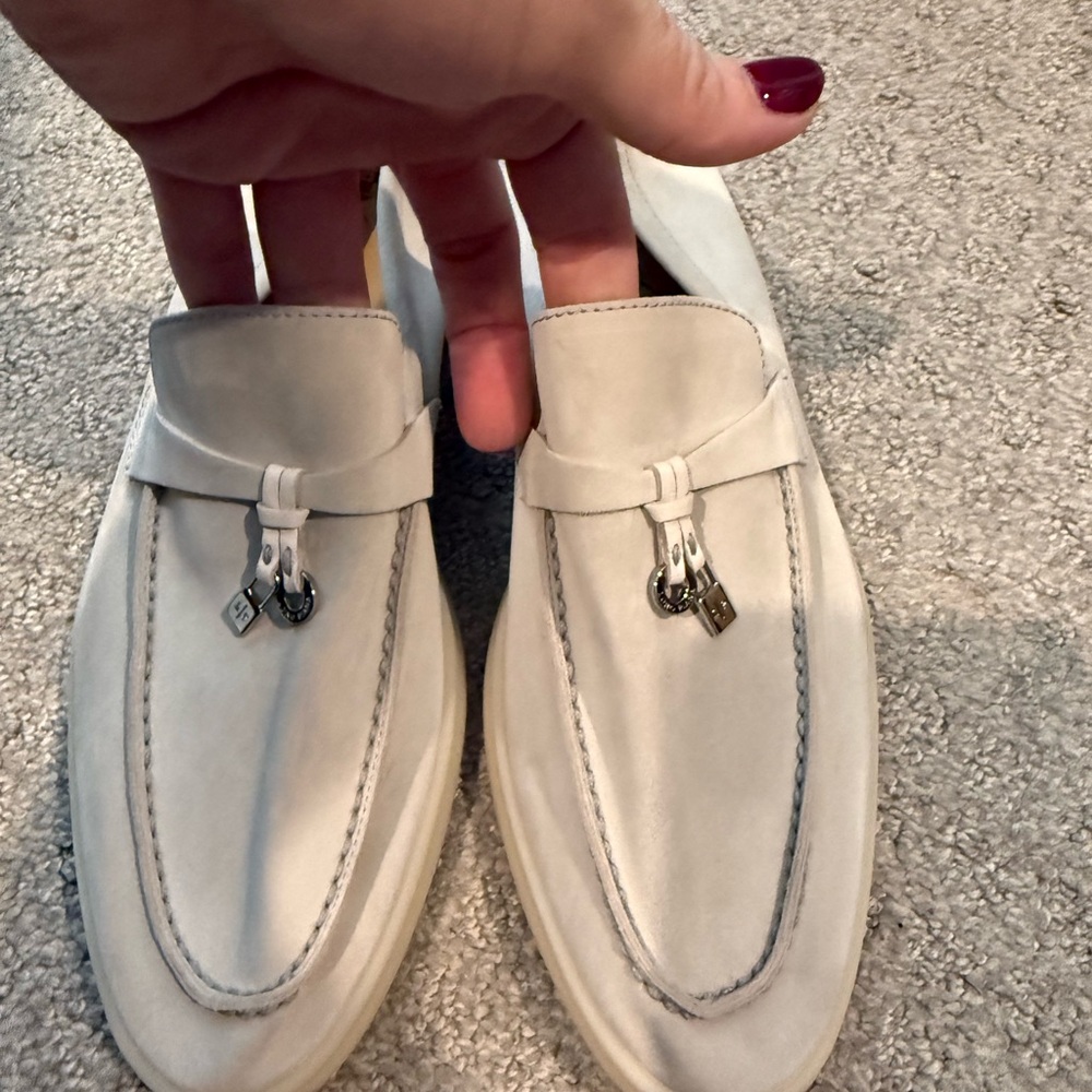 Loro Piana Cream Leather Loafers